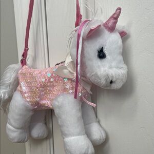 Poochie & Co. white and pink unicorn purse 🦄